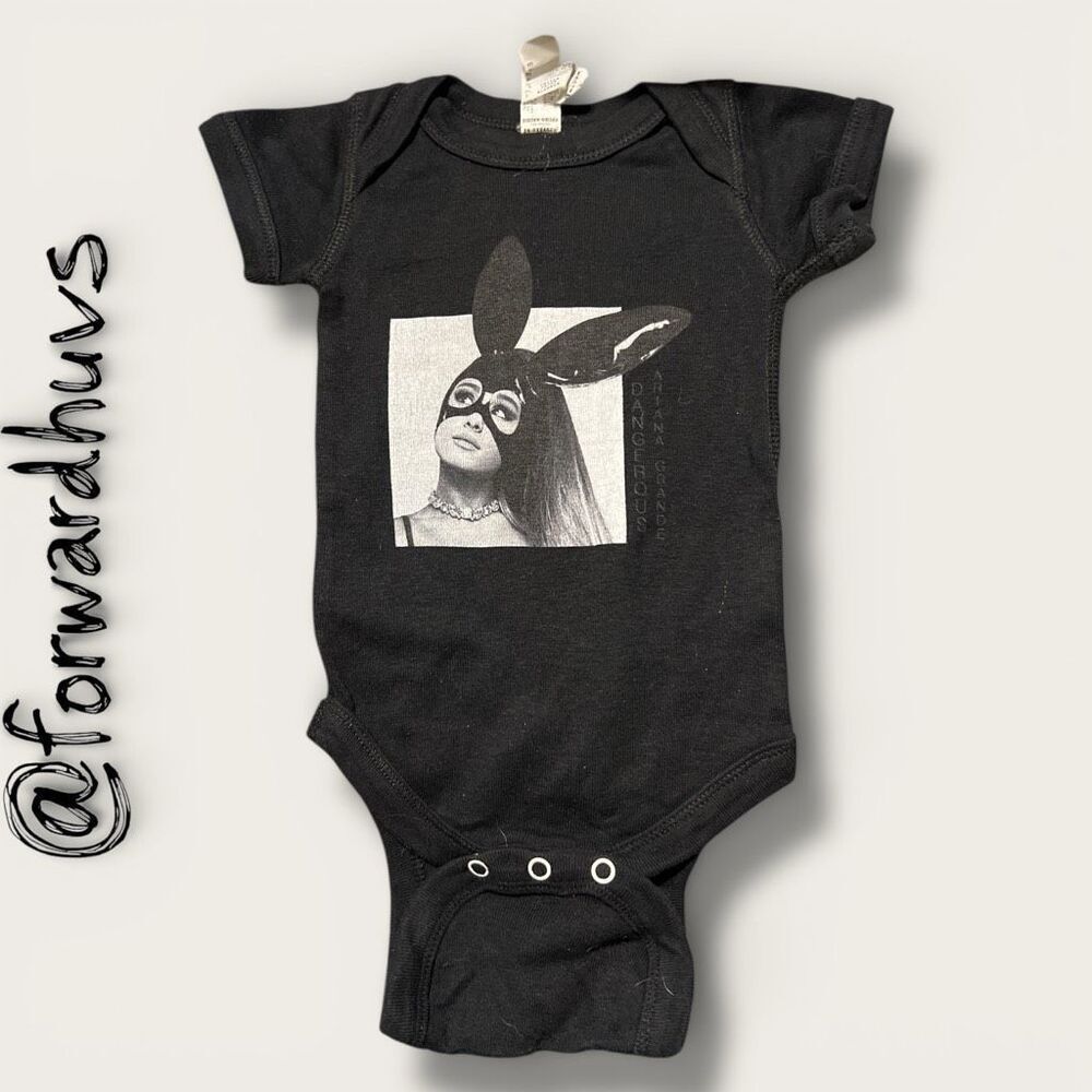 Ariana Grande “Dangerous Woman” Baby Onesie – Black – Rabbit Skins – Newborn
